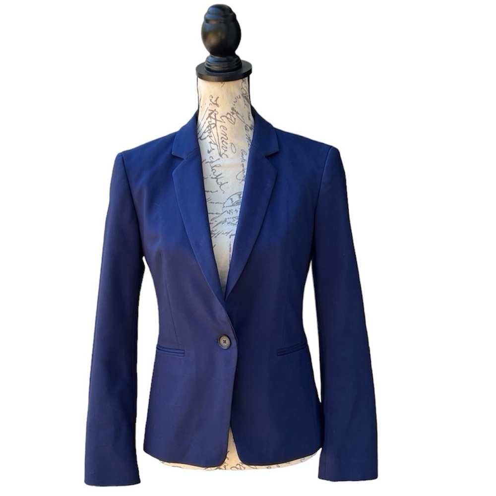 Express Blue One Button Lined Blazer Women Size 6